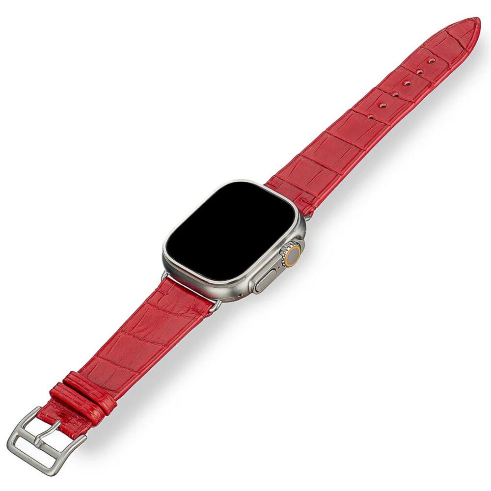 Alligator Leather Watch Strap – Luxury Statement - Imperial Red